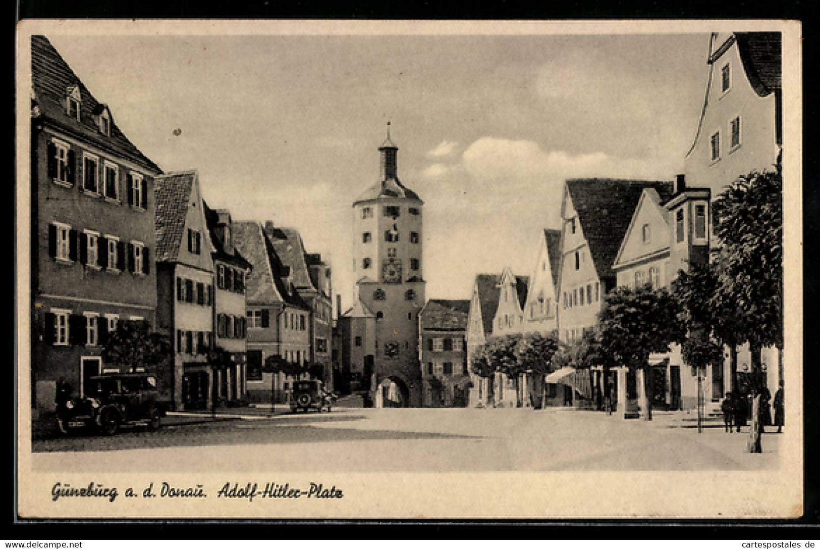 AK Günzburg a. d. Donau, Platz mit Tor
