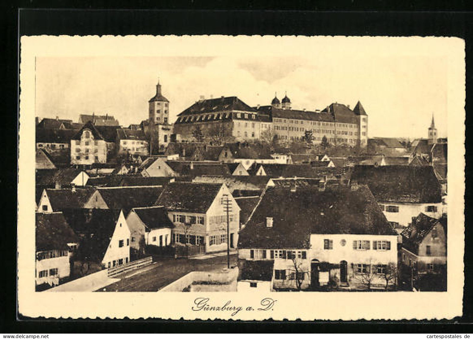 AK Günzburg a. D., Ortspartie aus der Vogelschau