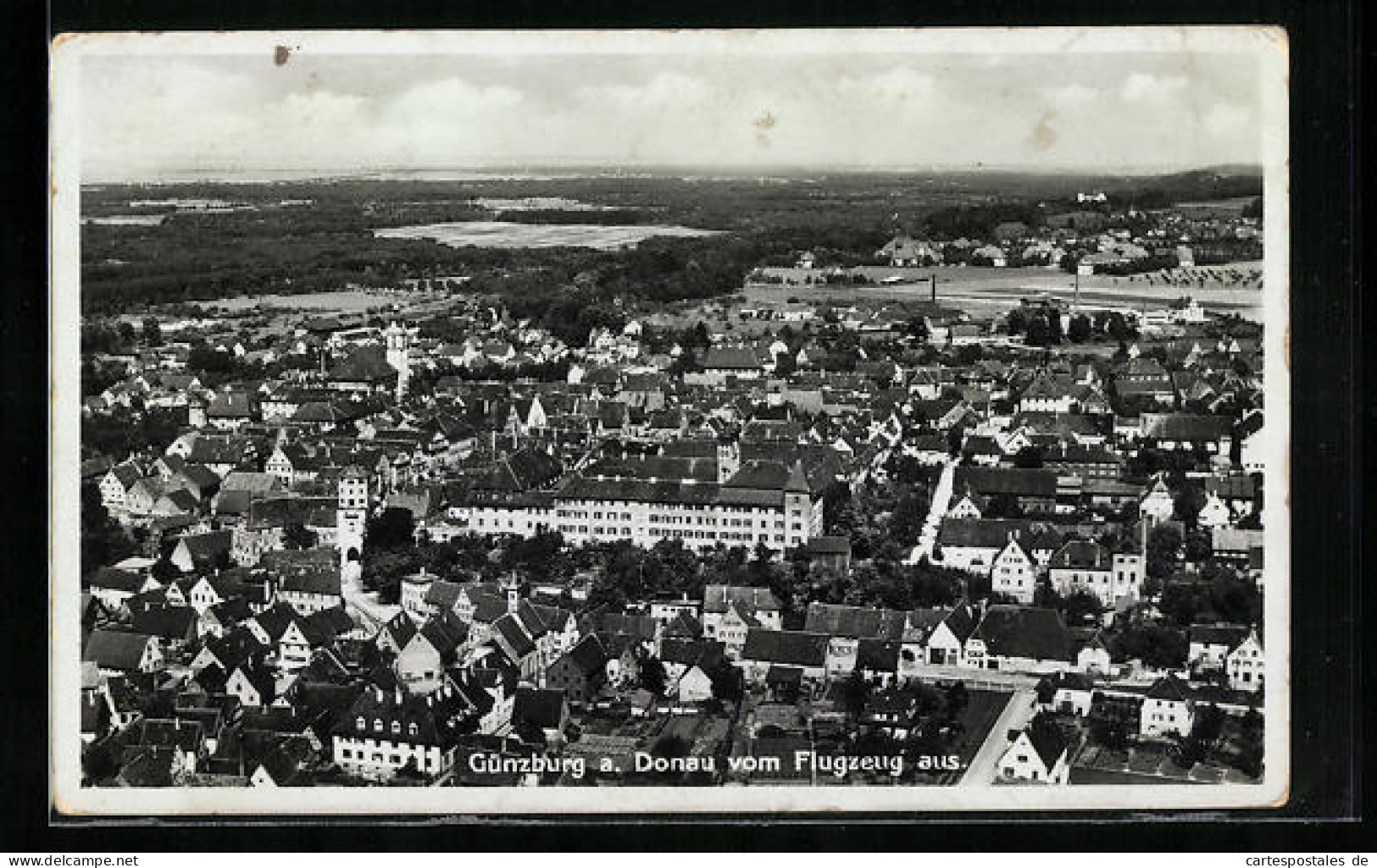 AK Günzburg a. Donau, Ortsansicht vom Flugzeug aus