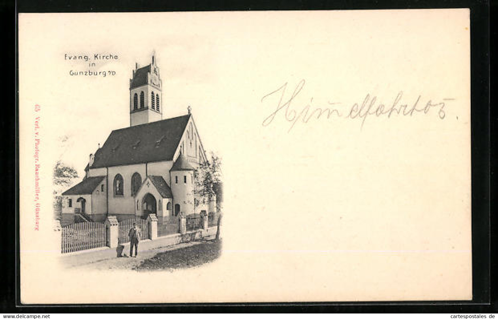 AK Günzburg, Ansicht der Evang. Kirche