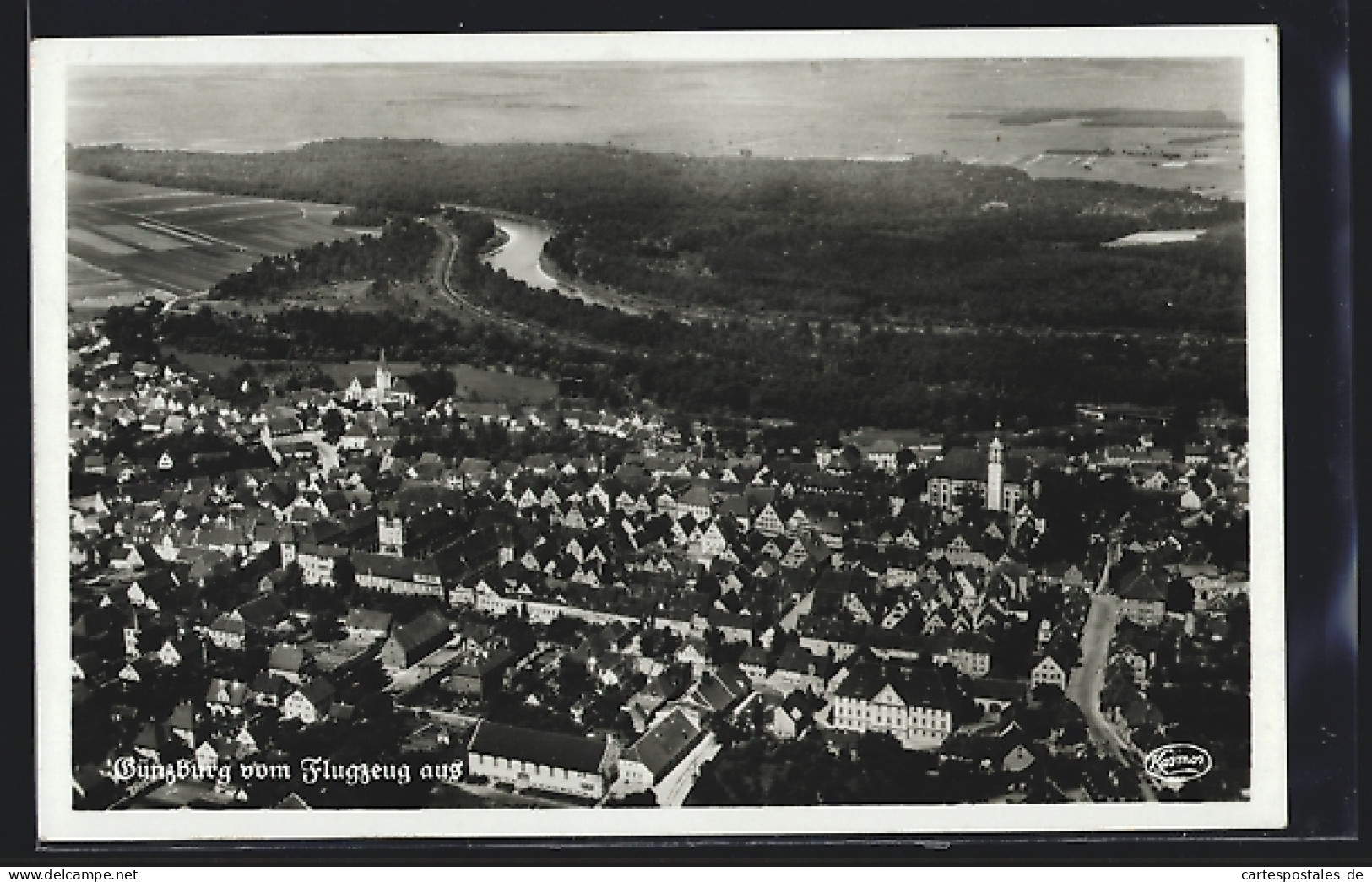 AK Günzburg, Gesamtansicht vom Flugzeug aus