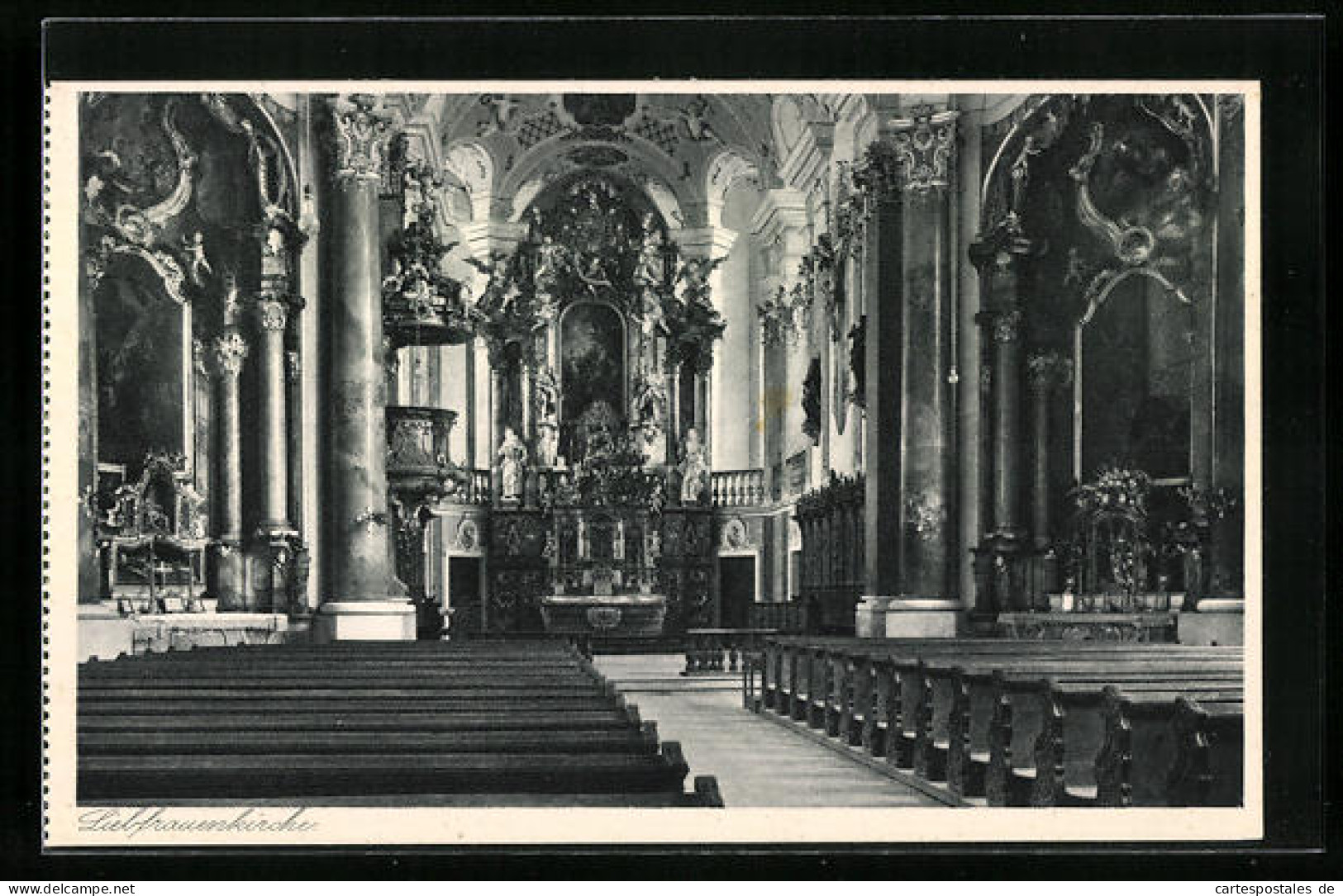 AK Günzburg, Innenansicht der Liebfrauenkirche