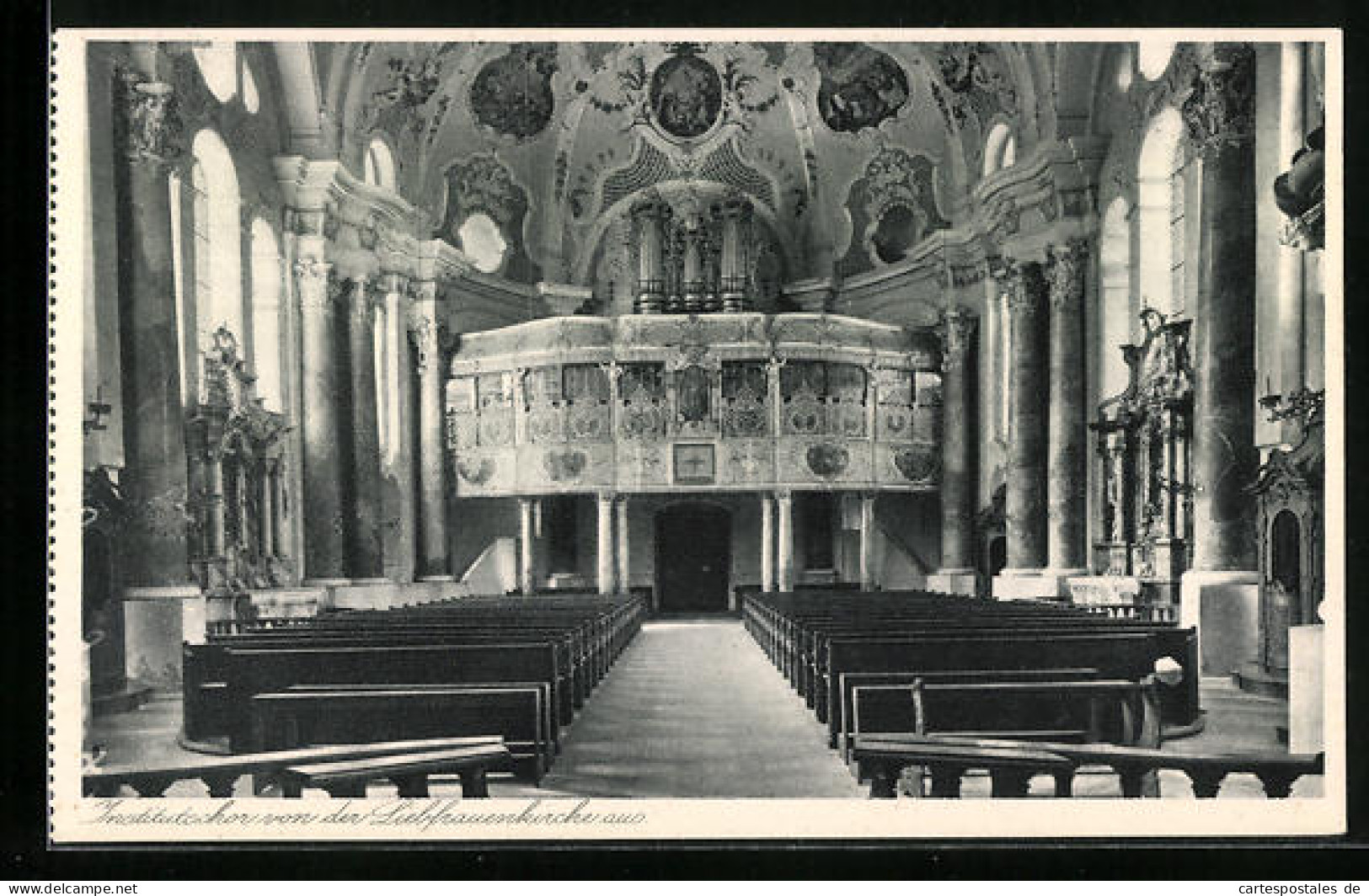 AK Günzburg, Institutschor von der Liebfrauenkirche aus