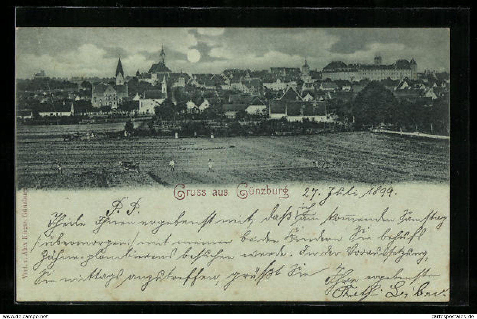 AK Günzburg, Totale bei Vollmond