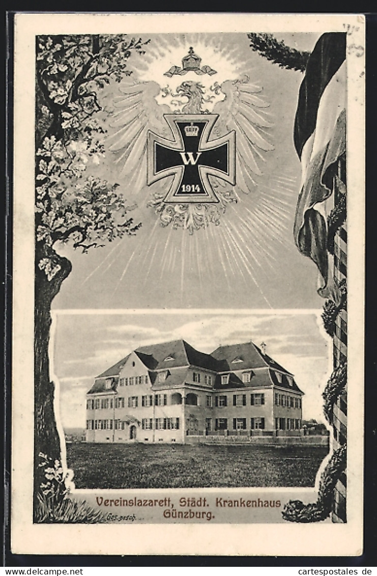 AK Günzburg, Vereinslazarett, Städt. Krankenhaus