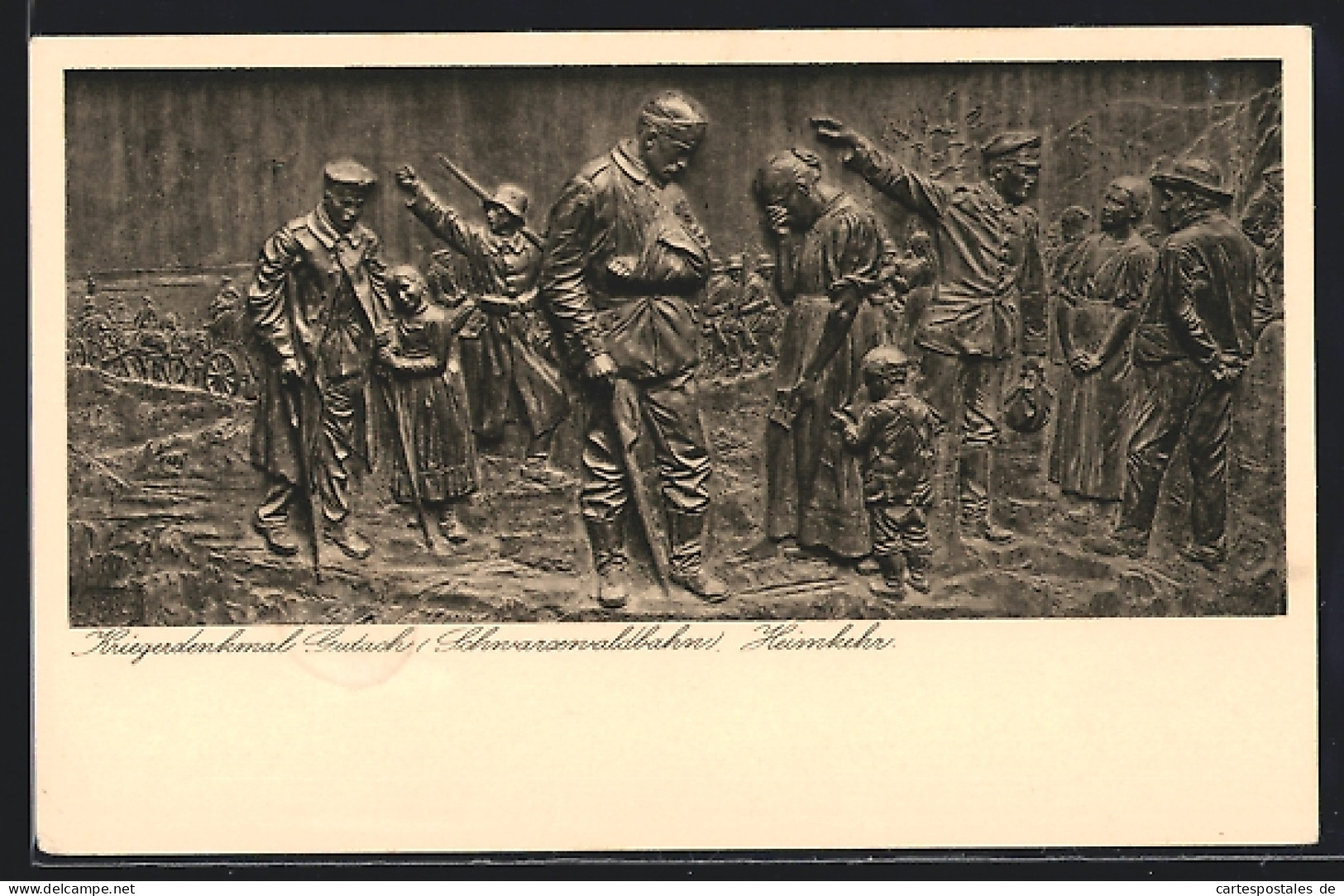 AK Gutach / Schwarzwaldbahn, Kriegerdenkmal, Relief Heimkehr