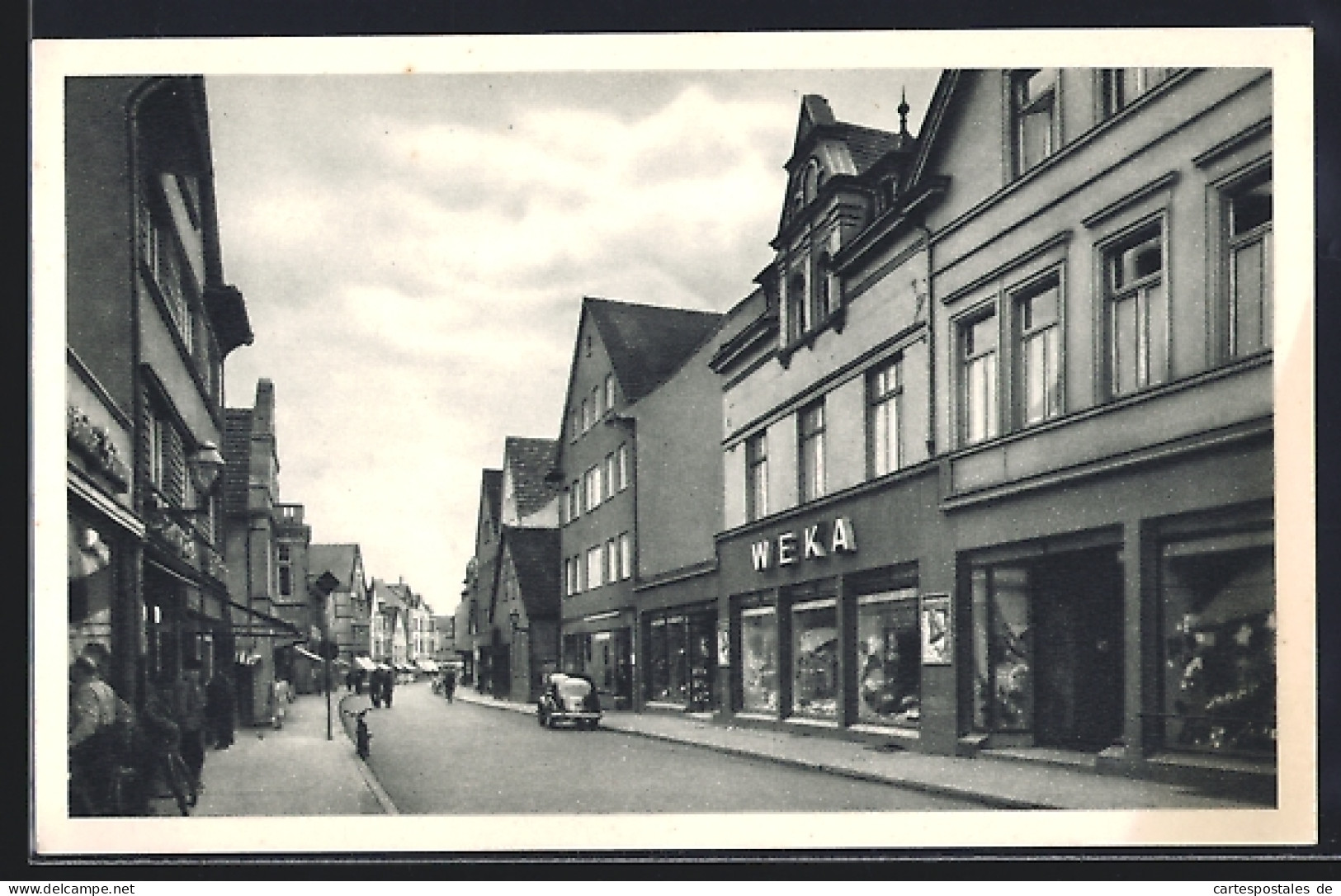 AK Gütersloh, Königsstrasse mit Geschäften