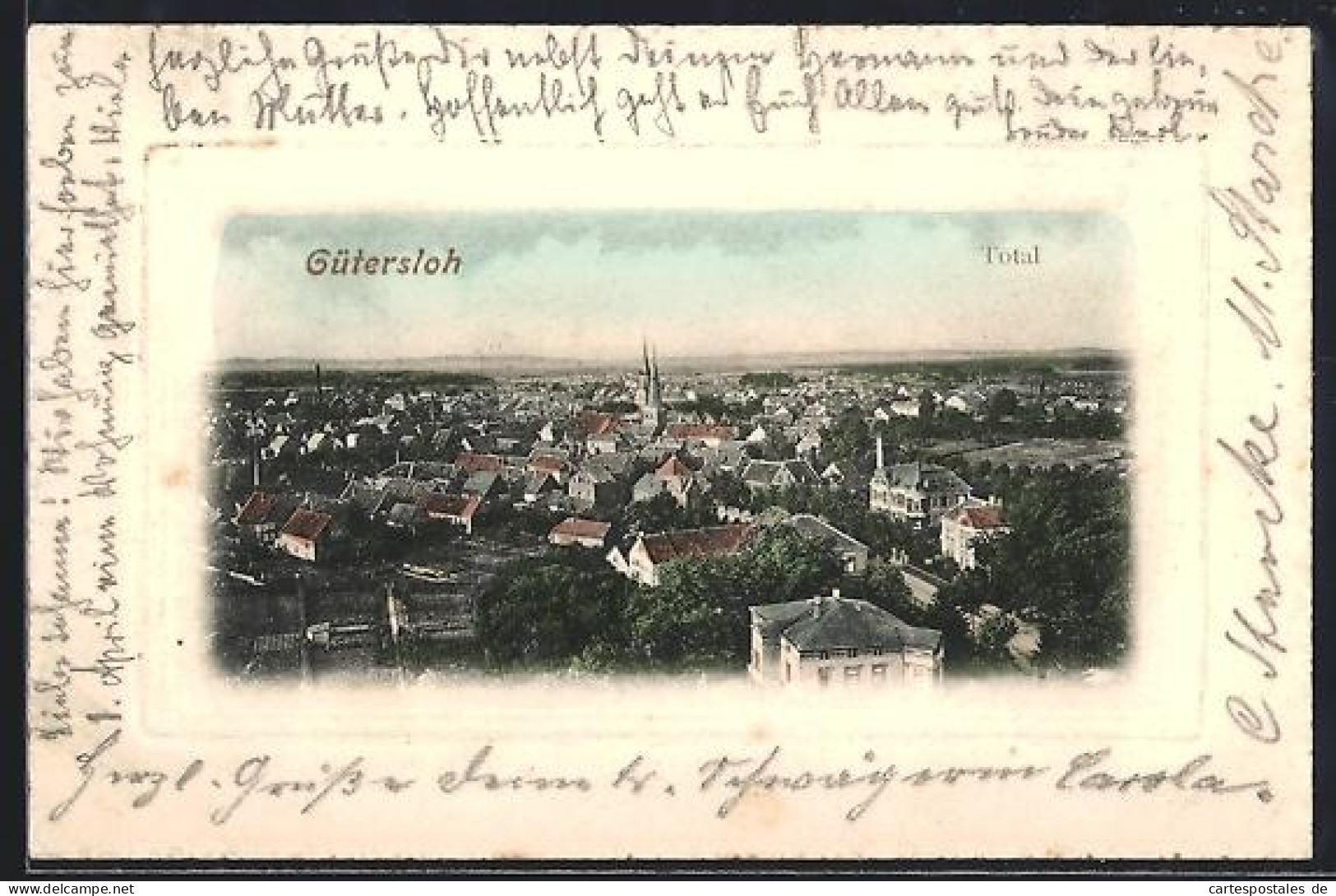 AK Gütersloh, Totalansicht der Stadt