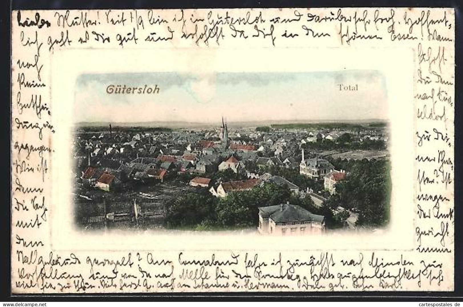 AK Gütersloh, Totalansicht des Ortes