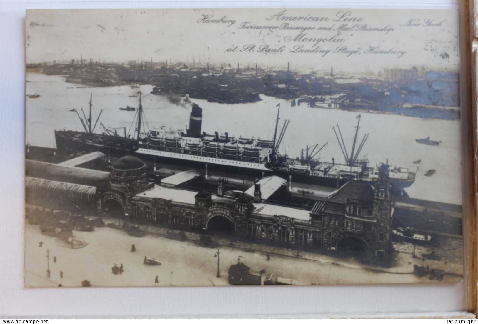 AK Hamburg American Linie - New York - Mongolia 1913 gebraucht #PD656