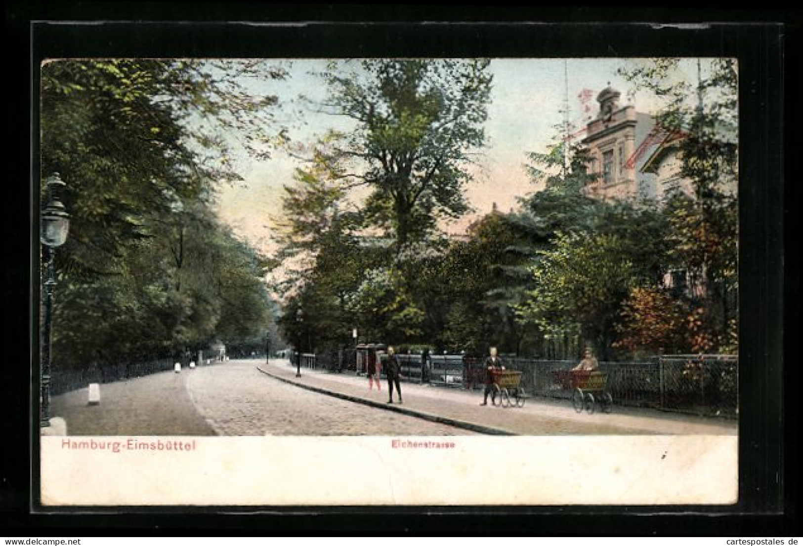 AK Hamburg-Eimsbüttel, Eichenstrasse mit Villa