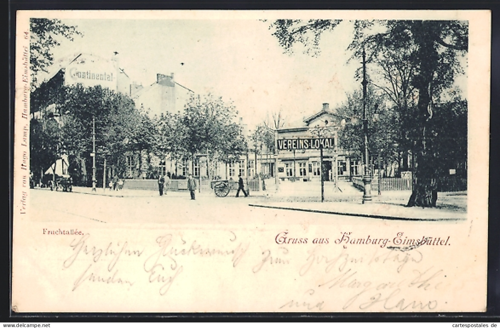AK Hamburg-Eimsbüttel, Fruchtallee mit Vereins-Lokal