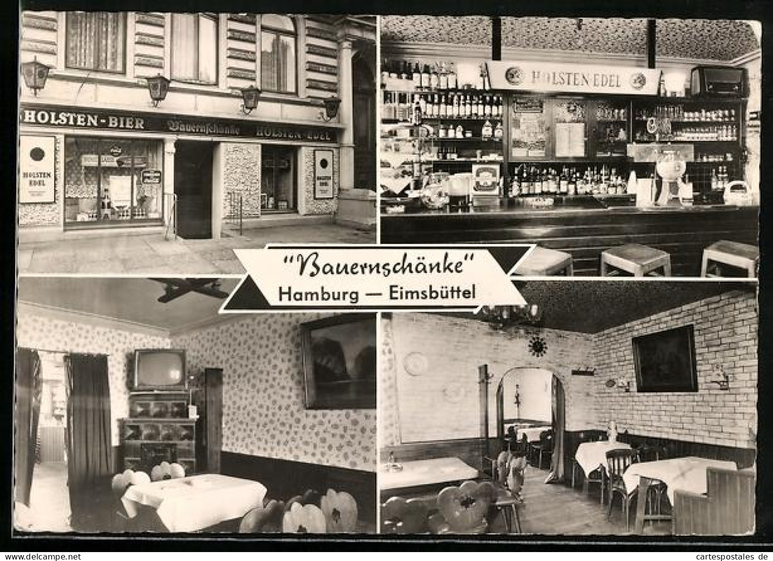 AK Hamburg-Eimsbüttel, Gaststätte Bauernschänke, Inh. Albert Berneking, Innen- und Aussenansichten