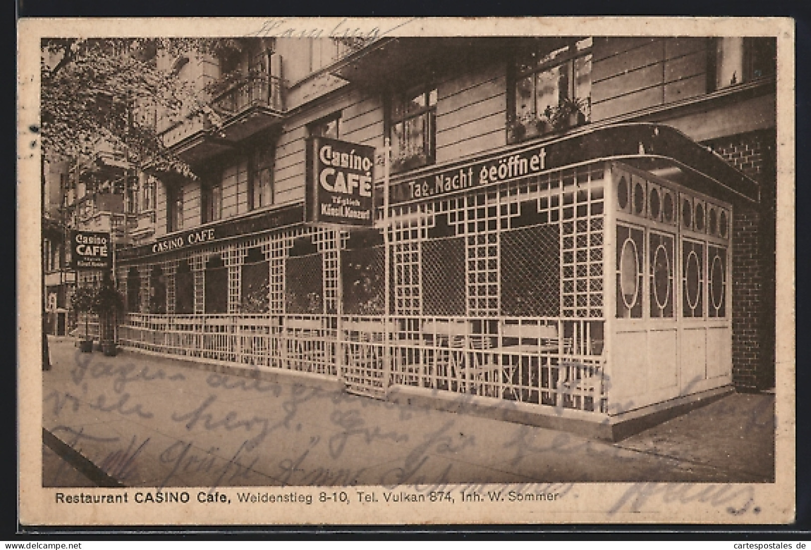 AK Hamburg-Eimsbüttel, Restaurant Casino-Cafe, Weidenstieg 8-10, Inh. W. Sommer