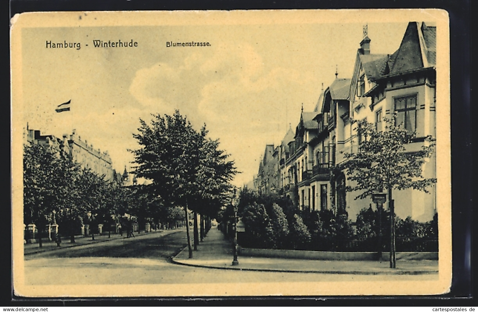 AK Hamburg-Winterhude, Blick in die Blumenstrasse
