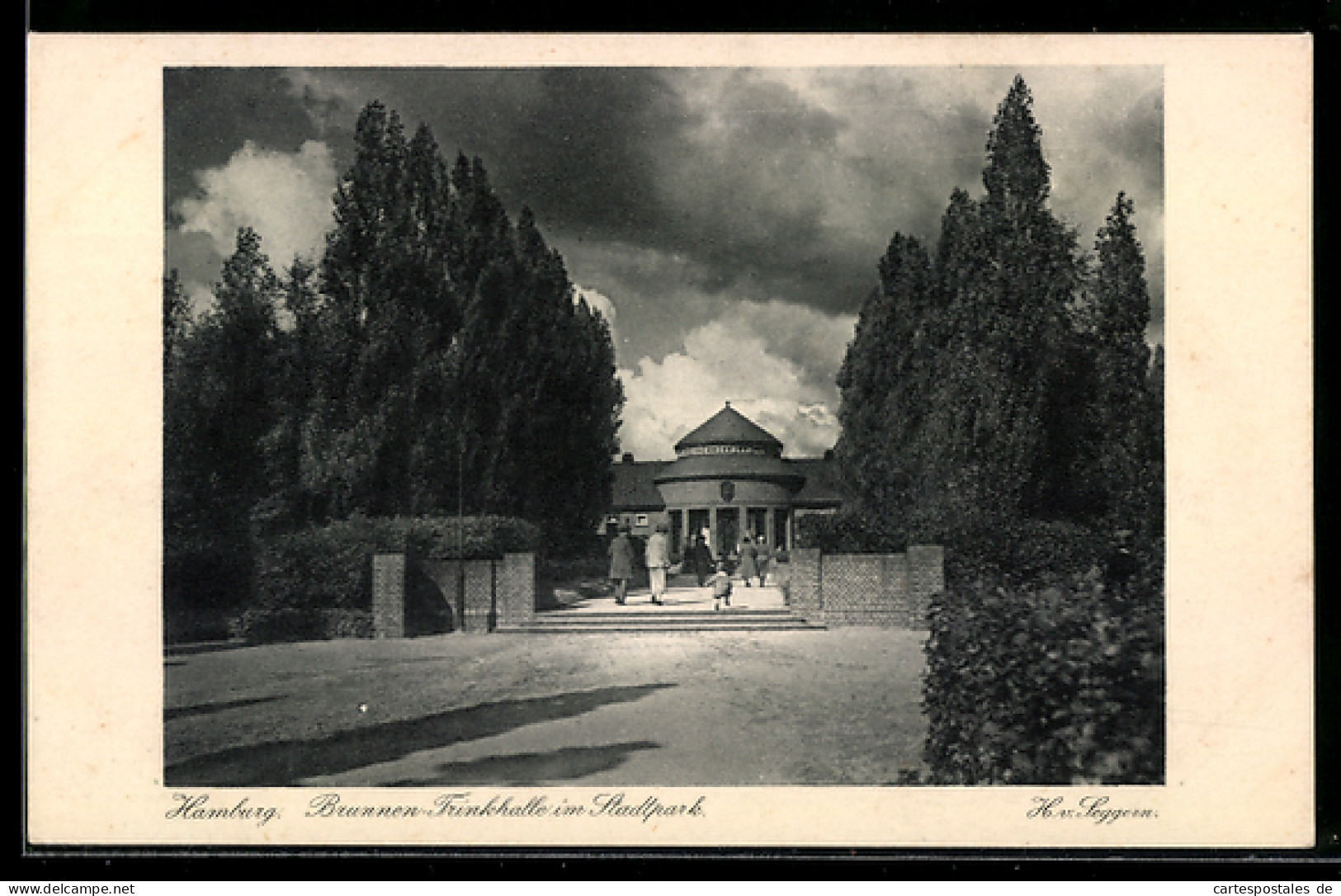 AK Hamburg-Winterhude, Brunnen-Trinkhalle im Stadtpark
