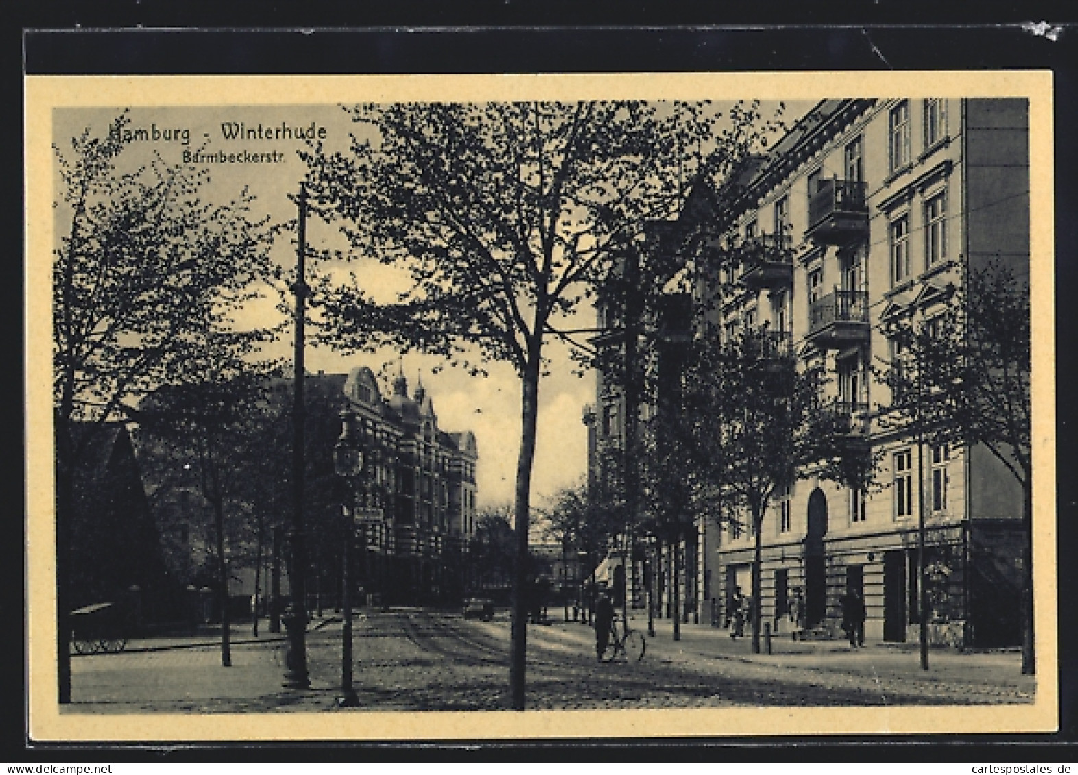 AK Hamburg-Winterhude, Sicht in die Barmbeckerstrasse