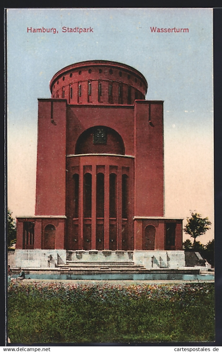 AK Hamburg-Winterhude, Wasserturm im Stadtpark