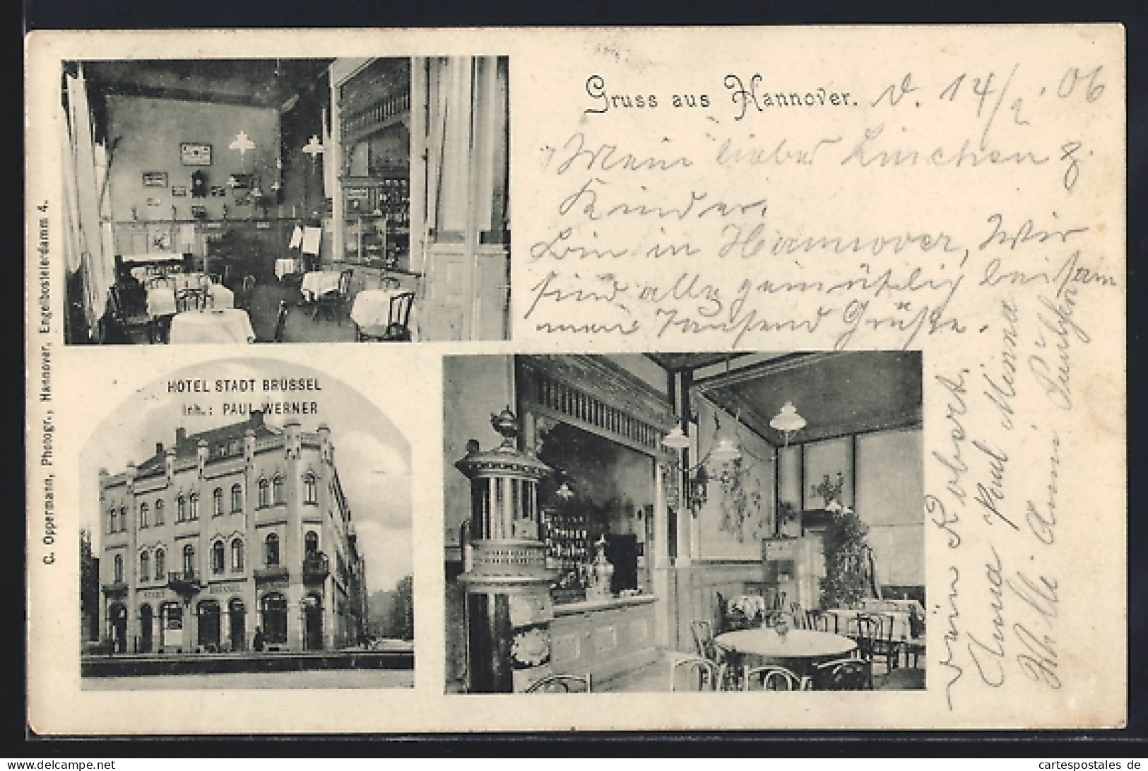 AK Hannover, Hotel Stadt Brüssel, Inh. Paul Werner