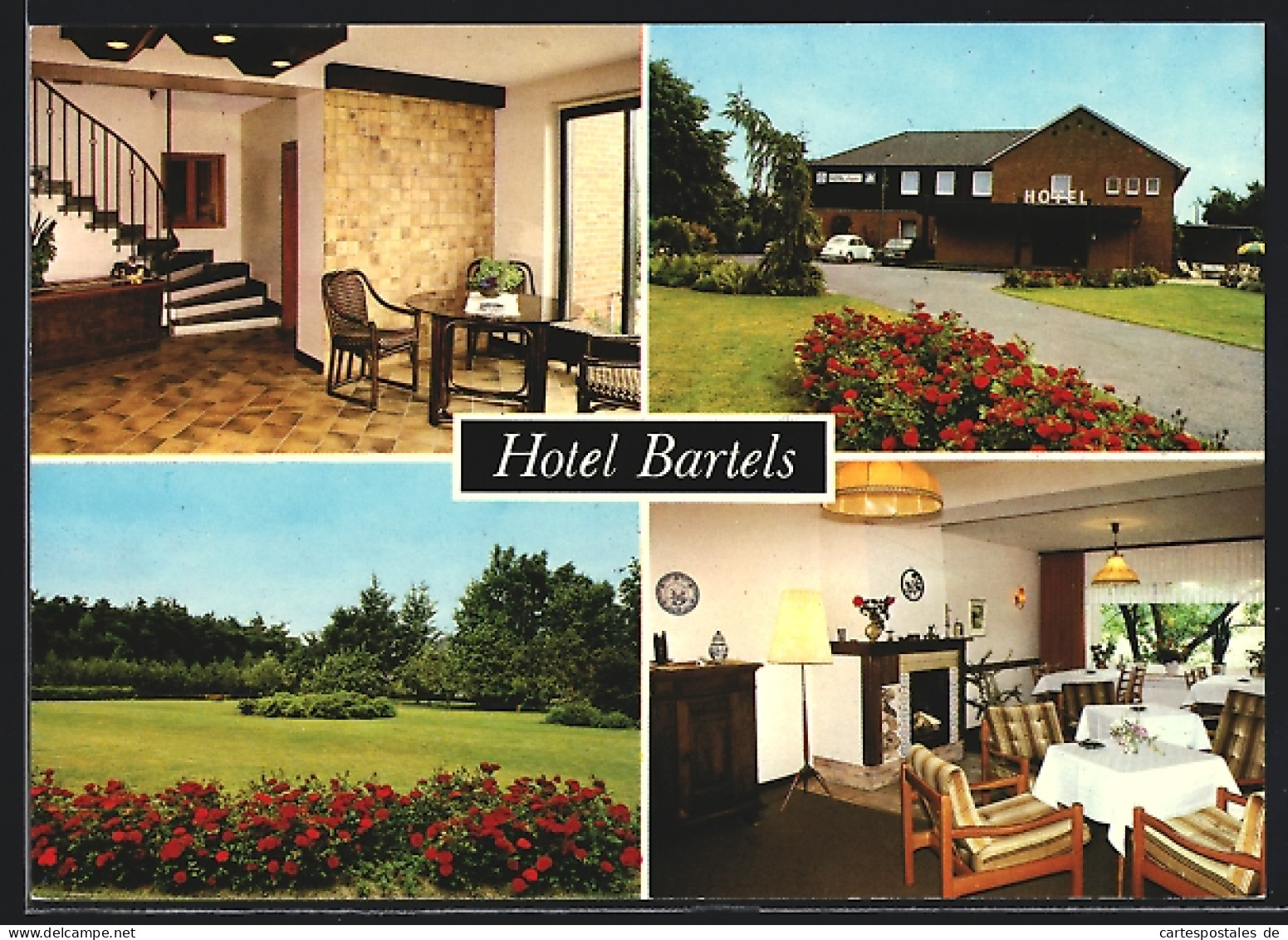 AK Haselünne /Eltern, Hotel-Pension Bartels, Innen- und Aussenansichten