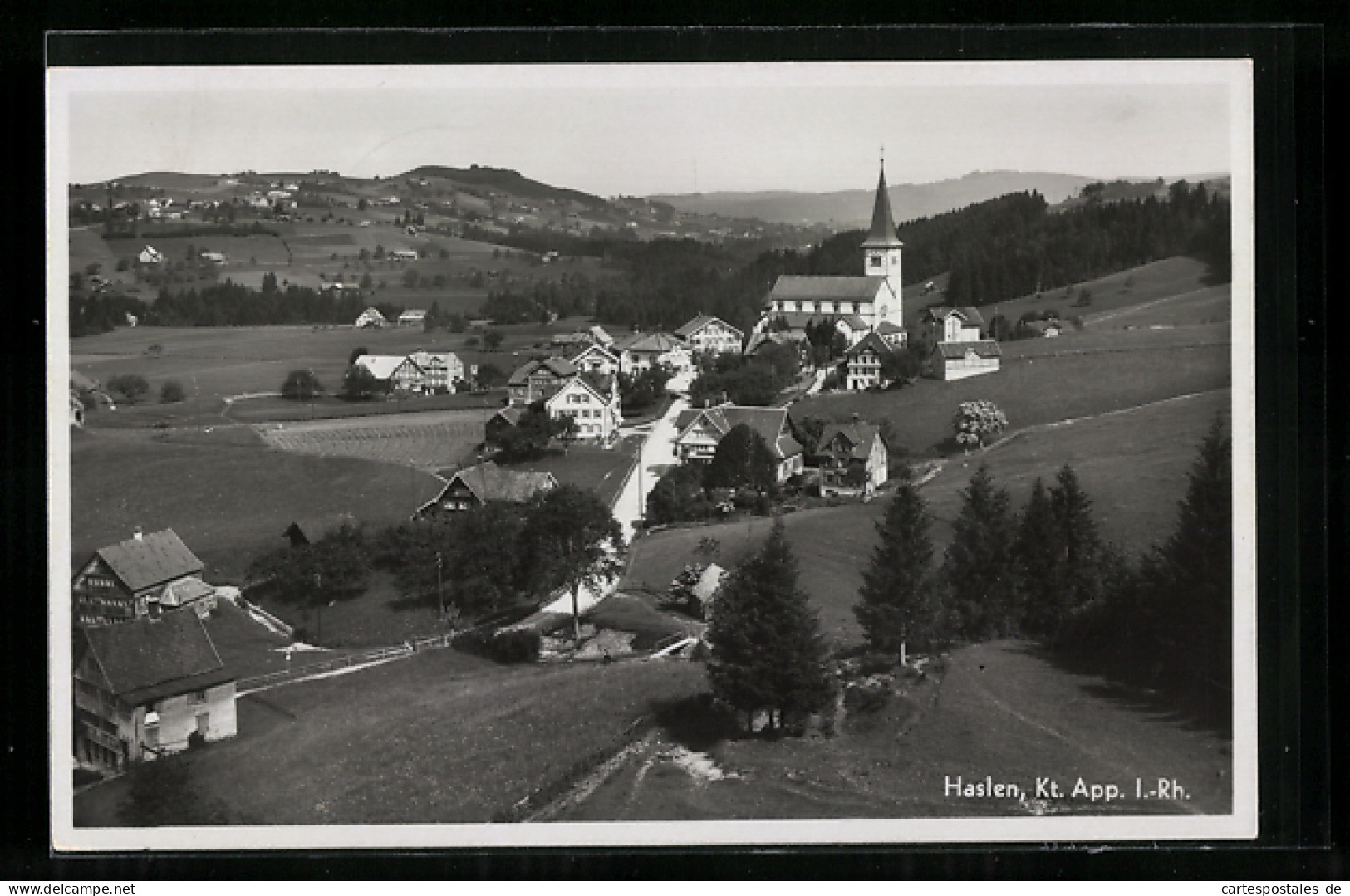 AK Haslen, Ortsansicht mit Kirche