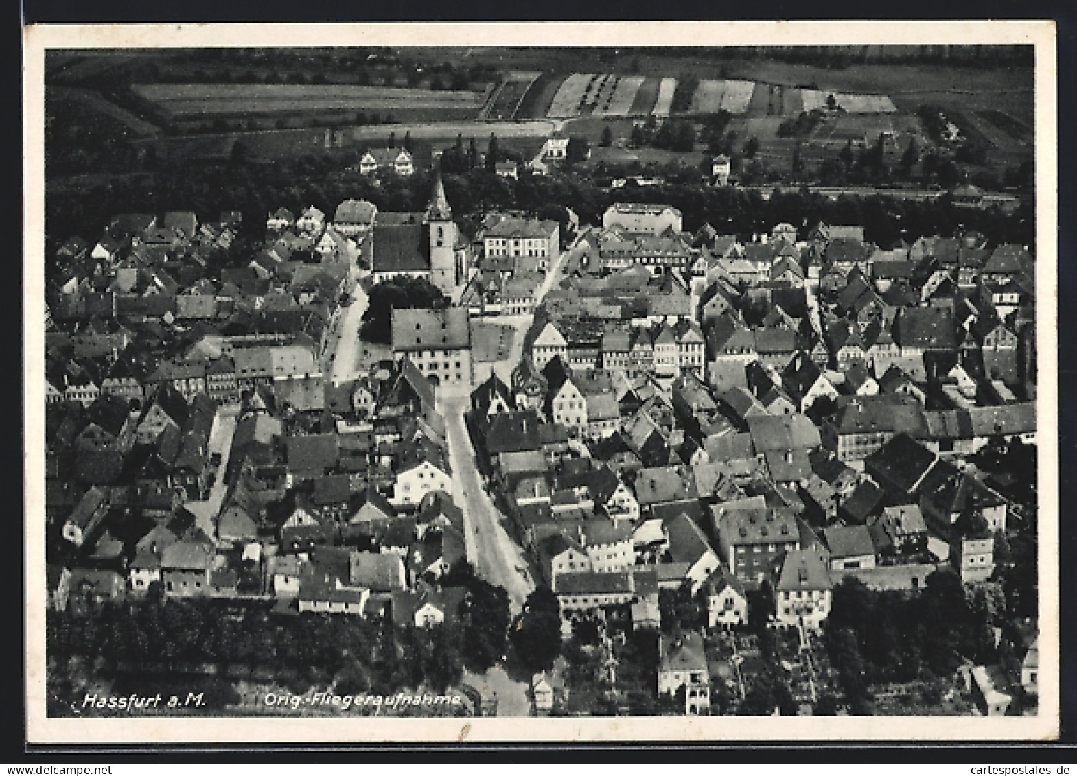 AK Hassfurt, Fliegeraufnahme der Stadt