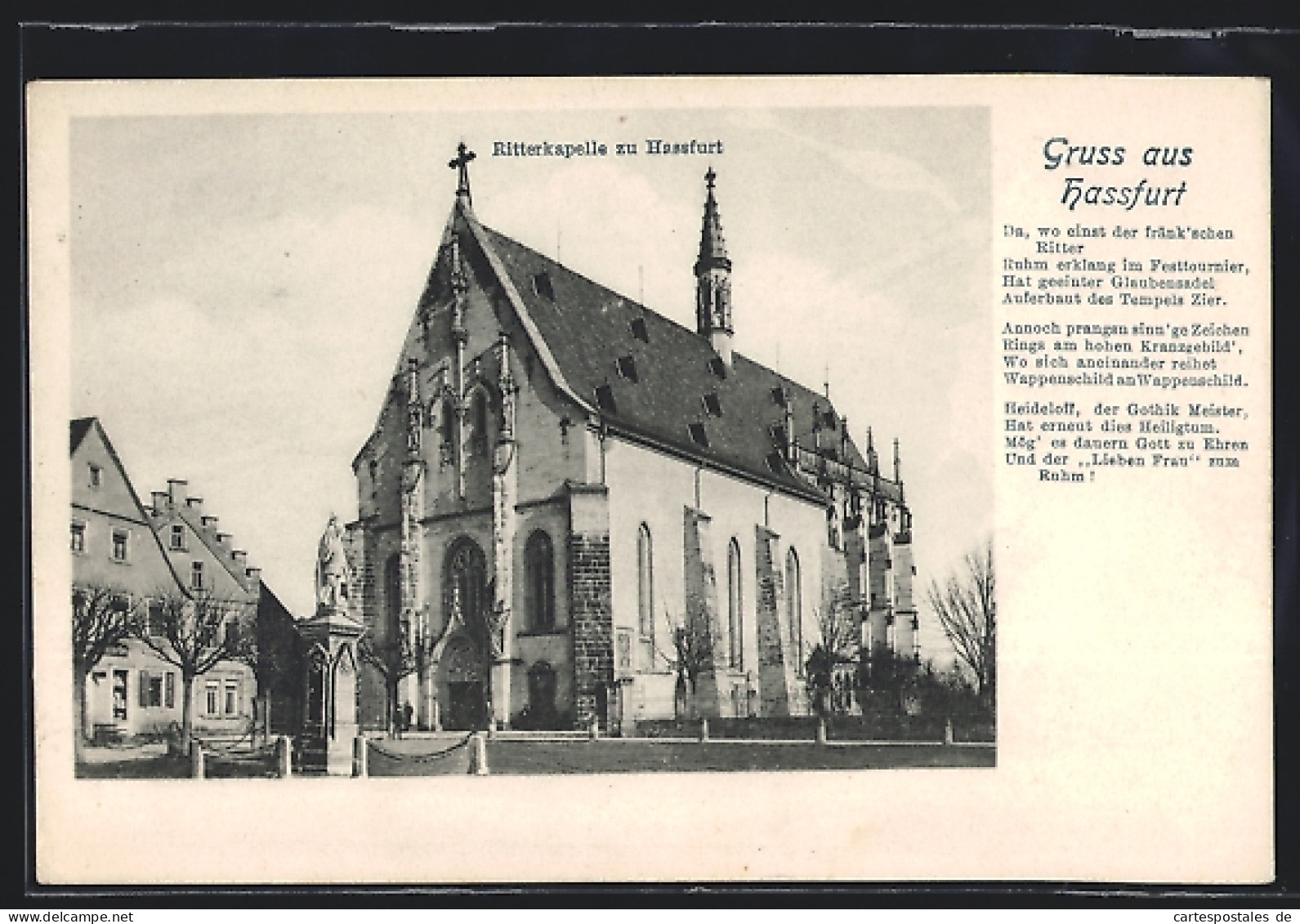 AK Hassfurt, Ritterkapelle mit Denkmal