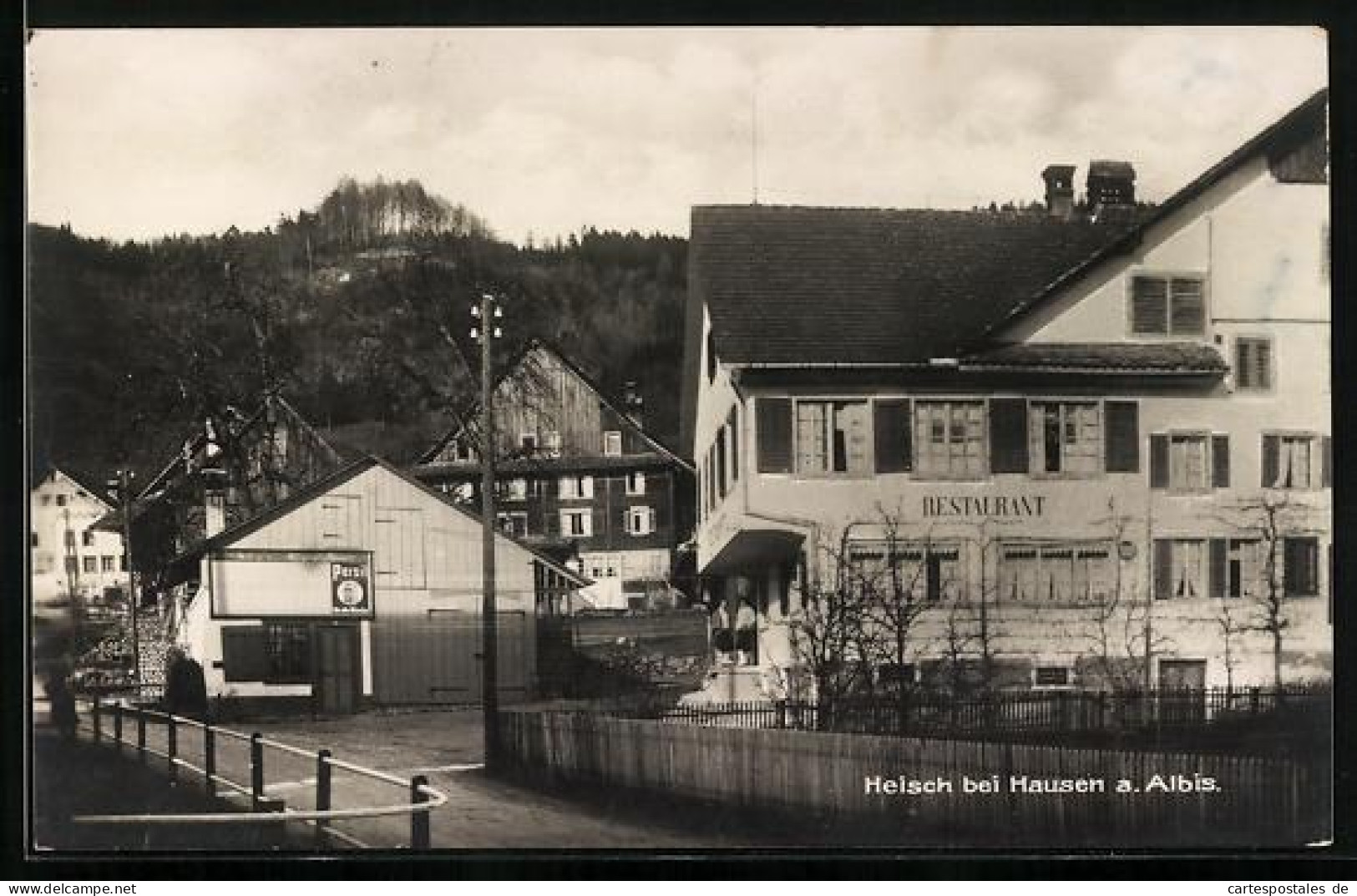 AK Hausen am Albis, Heisch, Ortspartie mit Restaurant