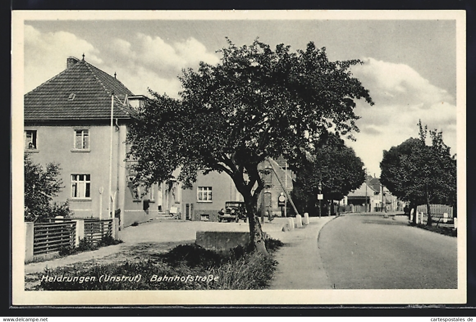 AK Heldrungen /Unstrut, Konditorei und Café Kurt Franke an der Bahnhofstrasse