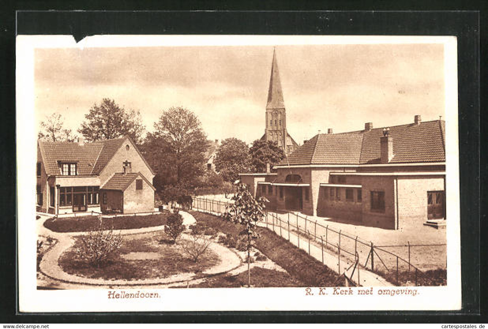 AK Hellendoorn, Ortsansicht mit Kirchturm