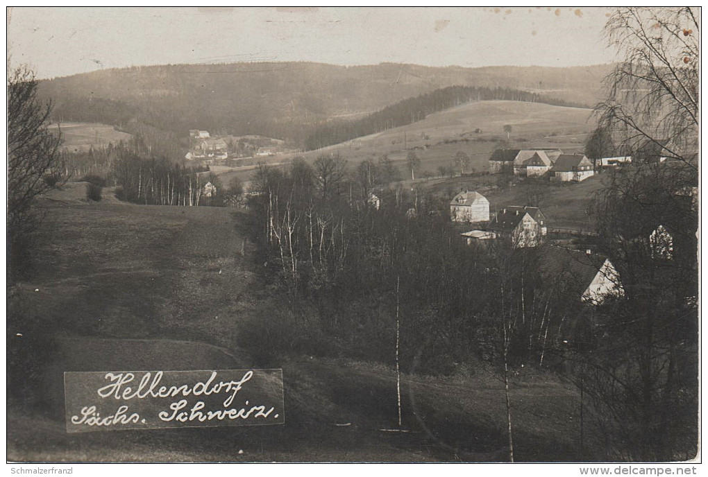 AK Hellendorf bei Berggiesshübel Gottleuba Bahratal Markersbach Buchenhain Rosenthal Bielatal Bärhau Peterswald Raiza