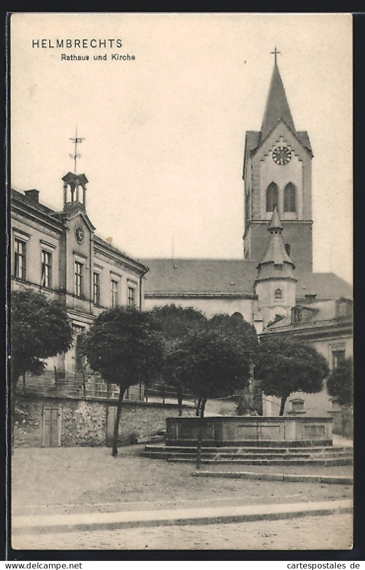 AK Helmbrechts, Rathaus und Kirche