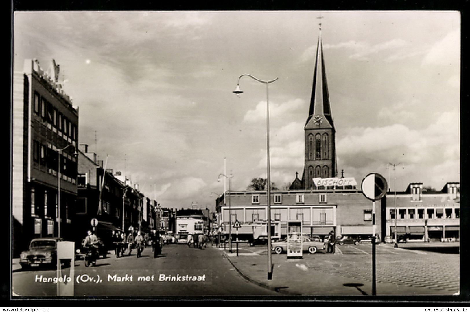 AK Hengelo /Ov., Markt met Brinkstraat