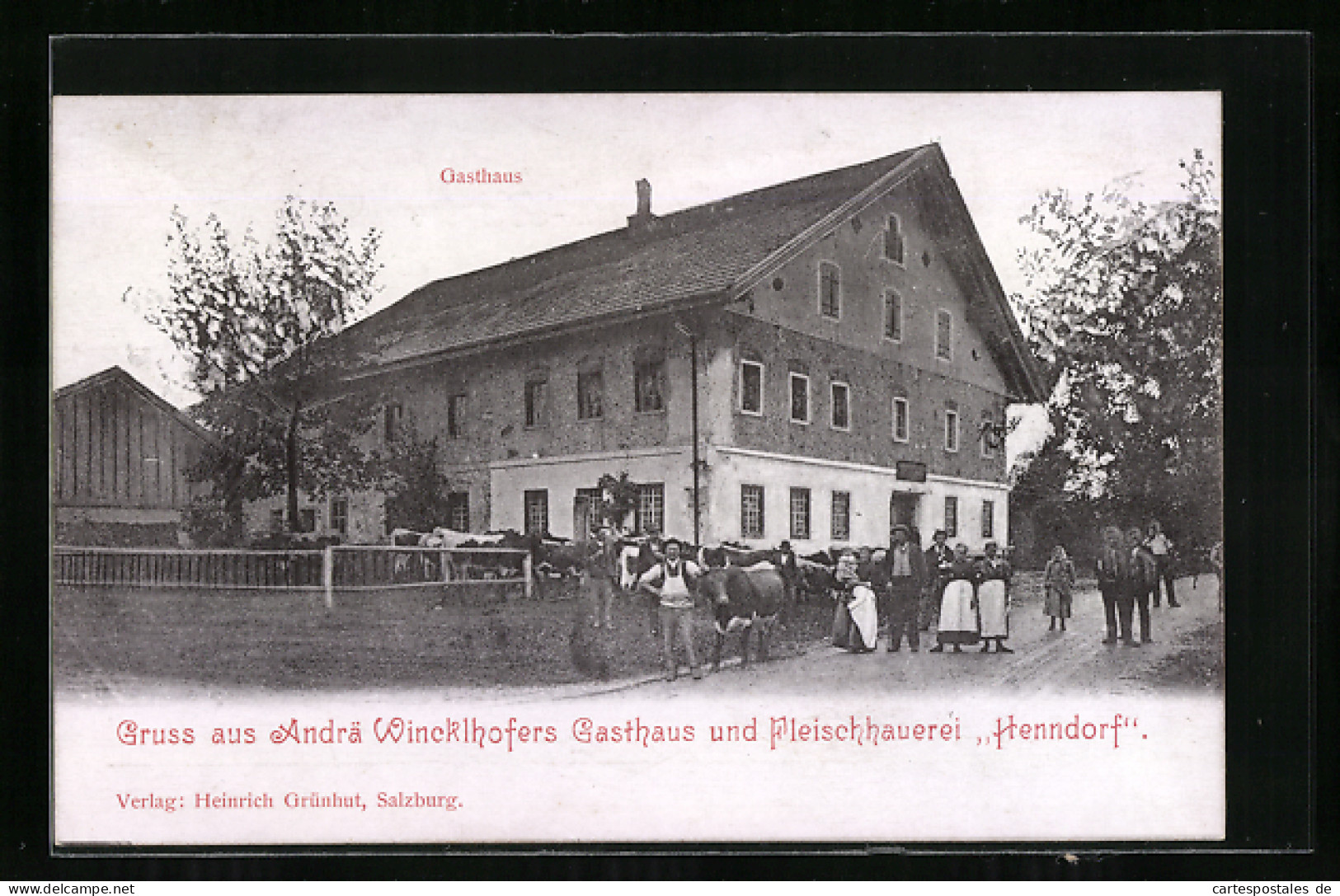 AK Henndorf am Wallersee, Andrä Wincklhofers Gasthaus und Fleischhauerei
