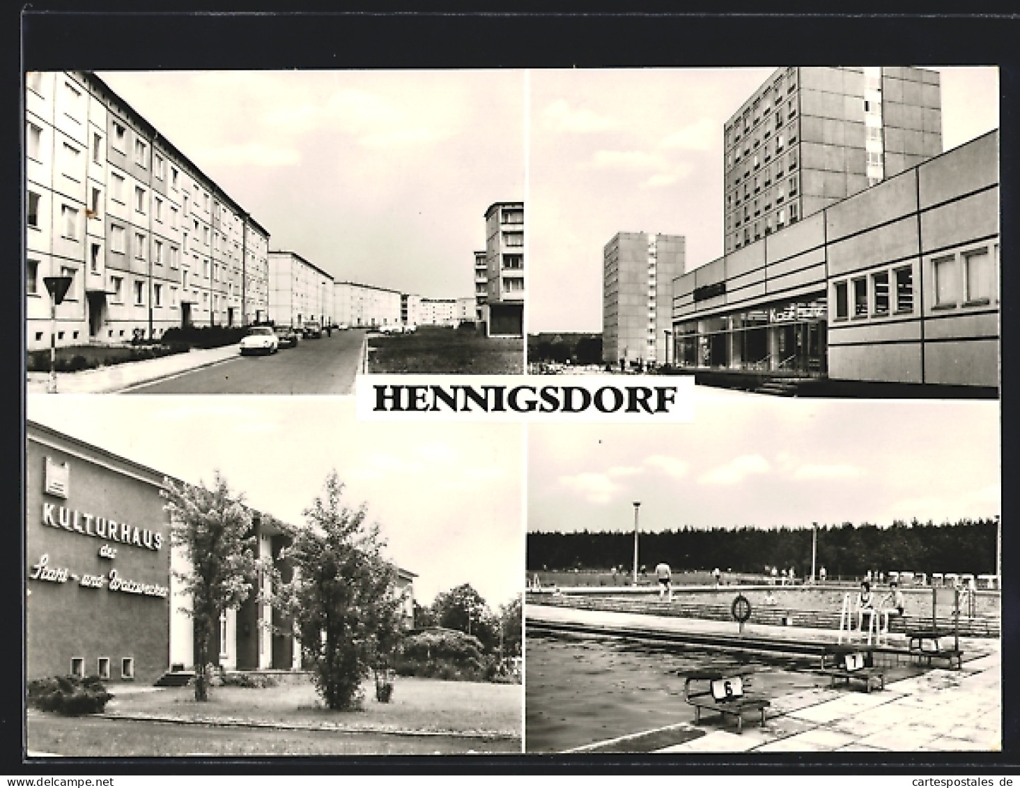 AK Henningsdorf, Ortspartien, Kulturhaus der Stahl- und Walzwerker, Freibad