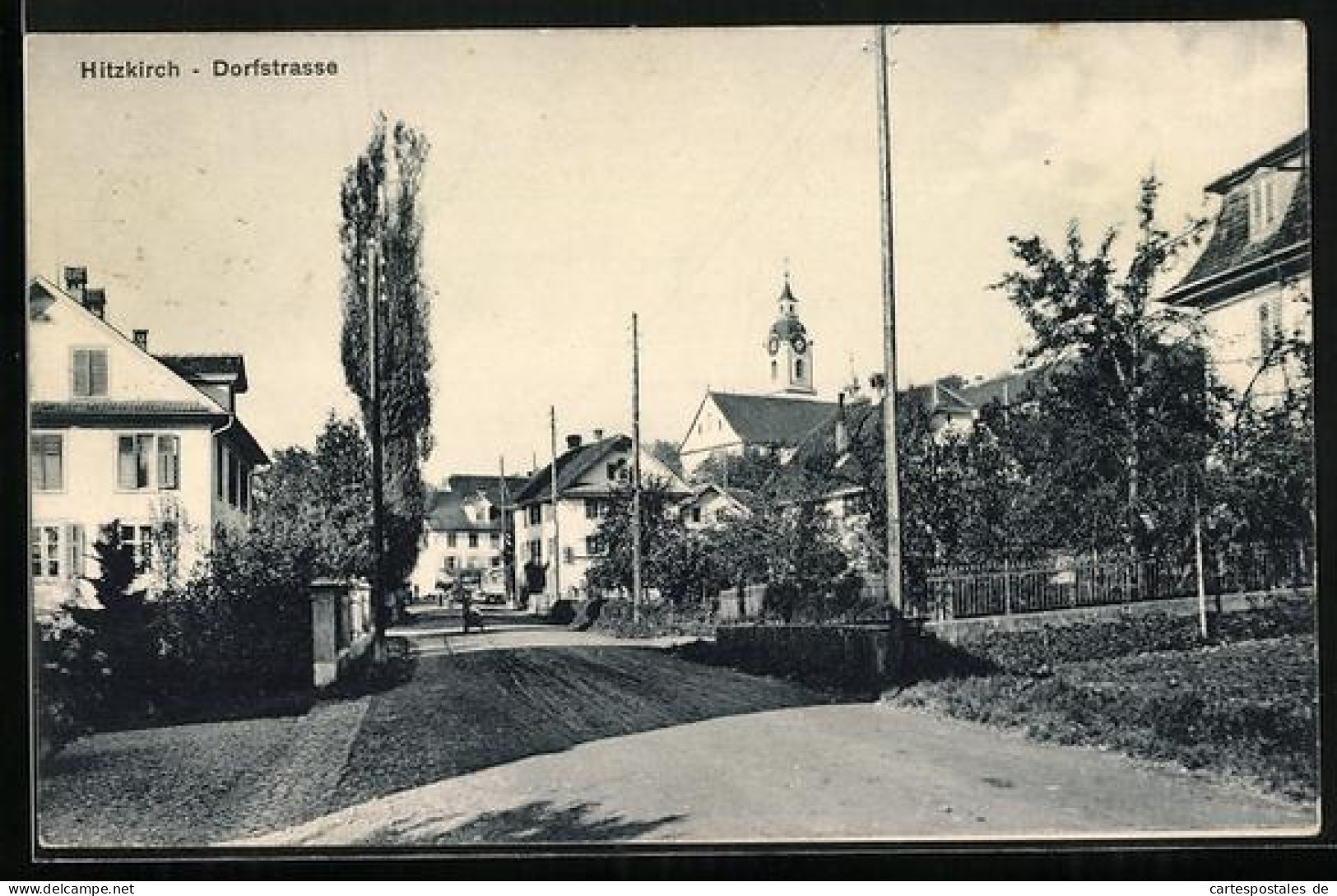 AK Hitzkirch, Dorfstrasse mit Kirchturm