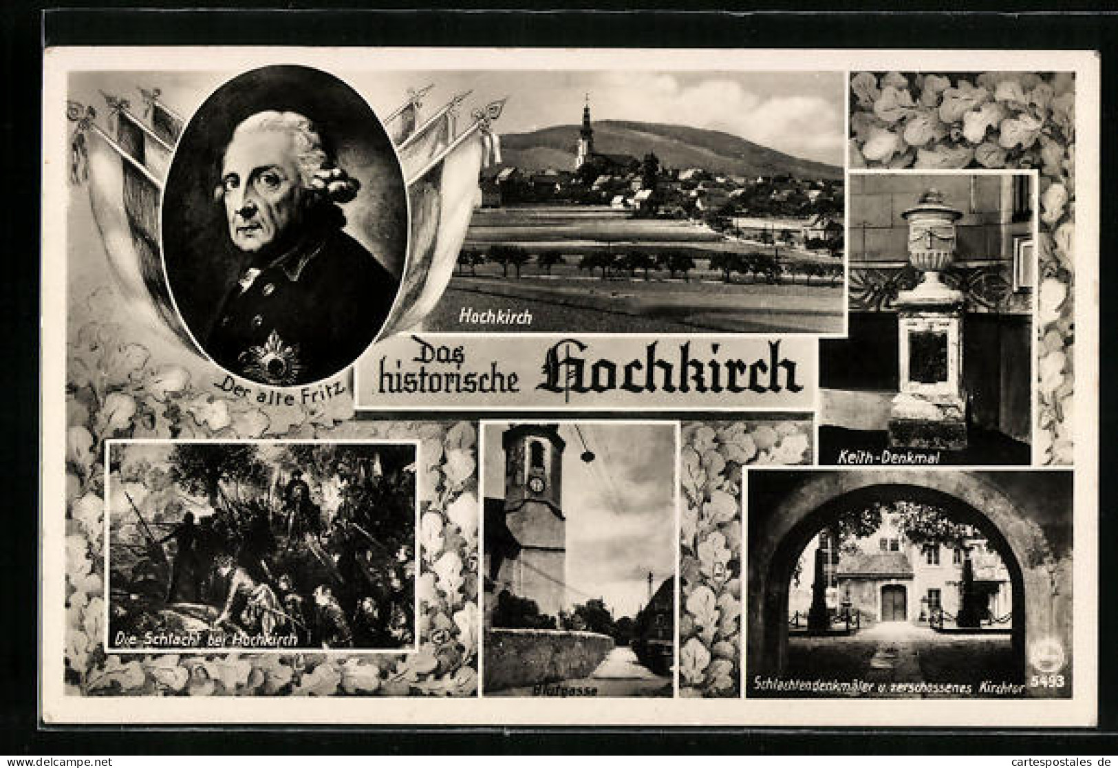 AK Hochkirch, Portrait der alte Fritz, Blutgasse, Keith-Denkmal