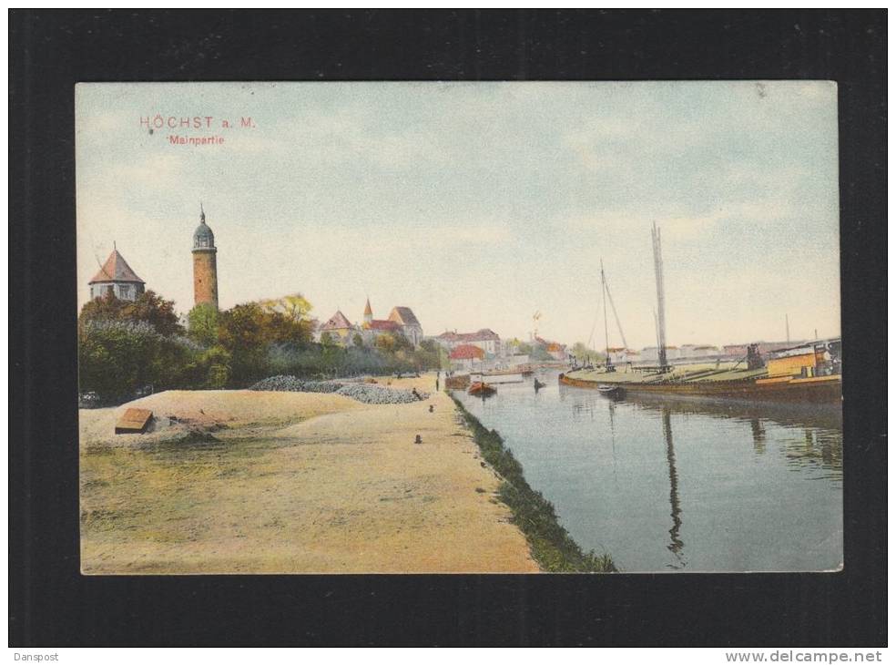 AK Höchst a. Main Mainpartie 1931 gelaufen