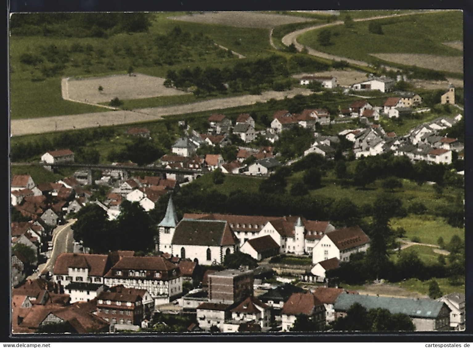 AK Höchst / Odenw., Ortsansicht aus der Vogelschau mit Kloster