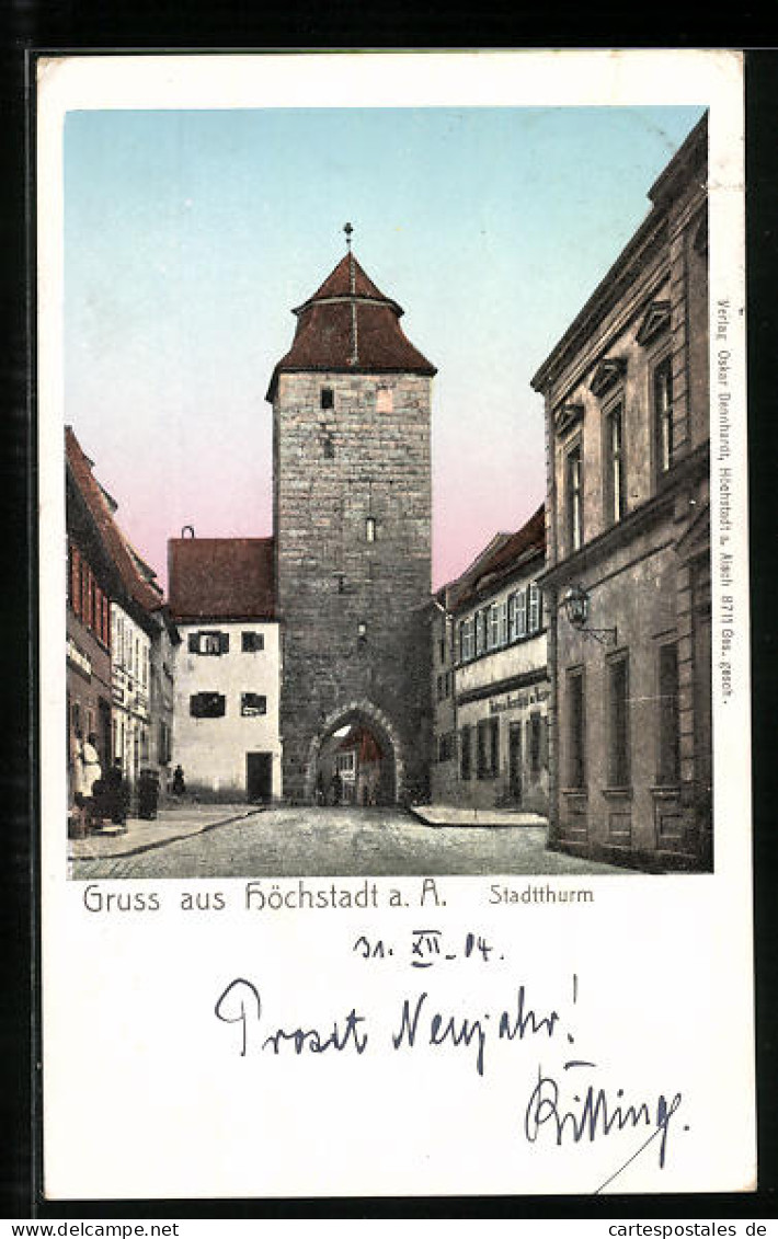 AK Höchstadt a. A., Strassenpartie am Stadtturm