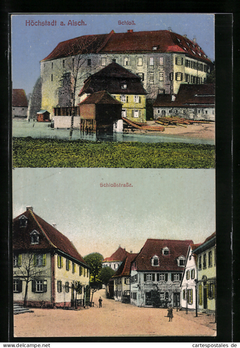 AK Höchstadt a. Aisch, Schlossstrasse und Schloss
