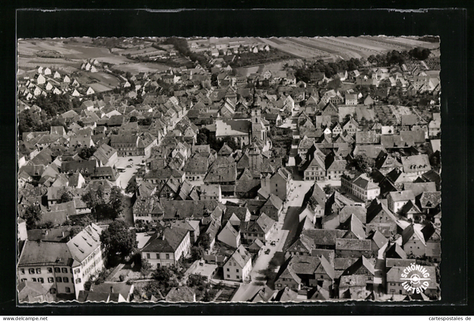 AK Höchstadt an der Aisch, Ortsansicht vom Flugzeug aus