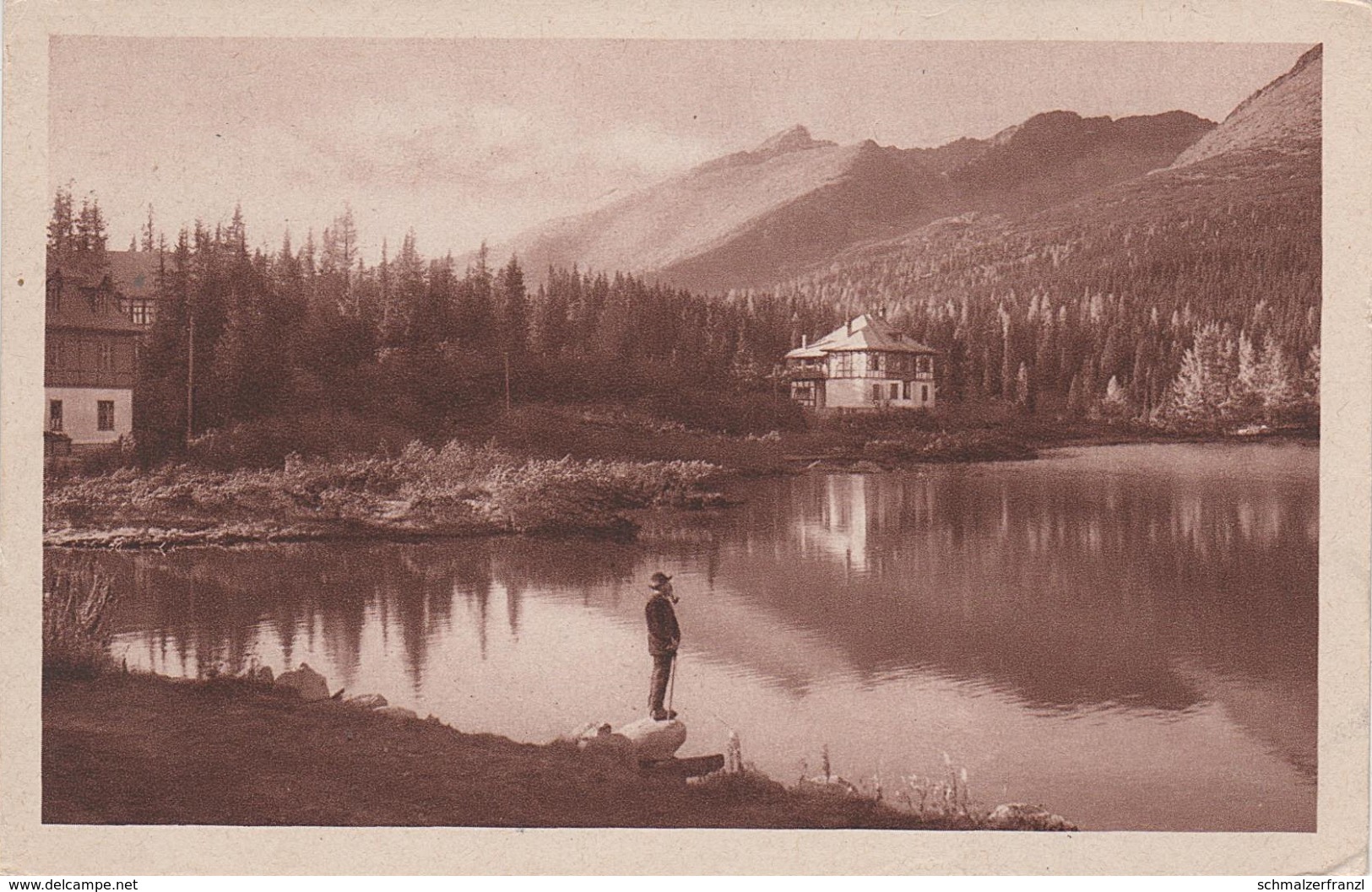 AK Hohe Tatra Vysoke Tatry Csorber Tschirmer See Strbske Pleso bei Strba Tschirm Gasthaus ? Hotel ? Krivan ? Krummhorn ?