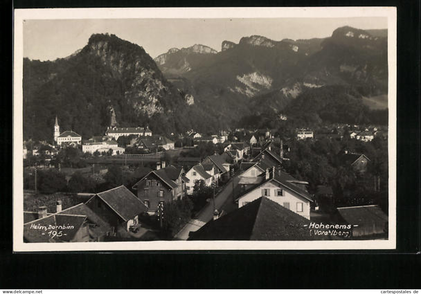 AK Hohenems, Ortsansicht aus der Vogelschau