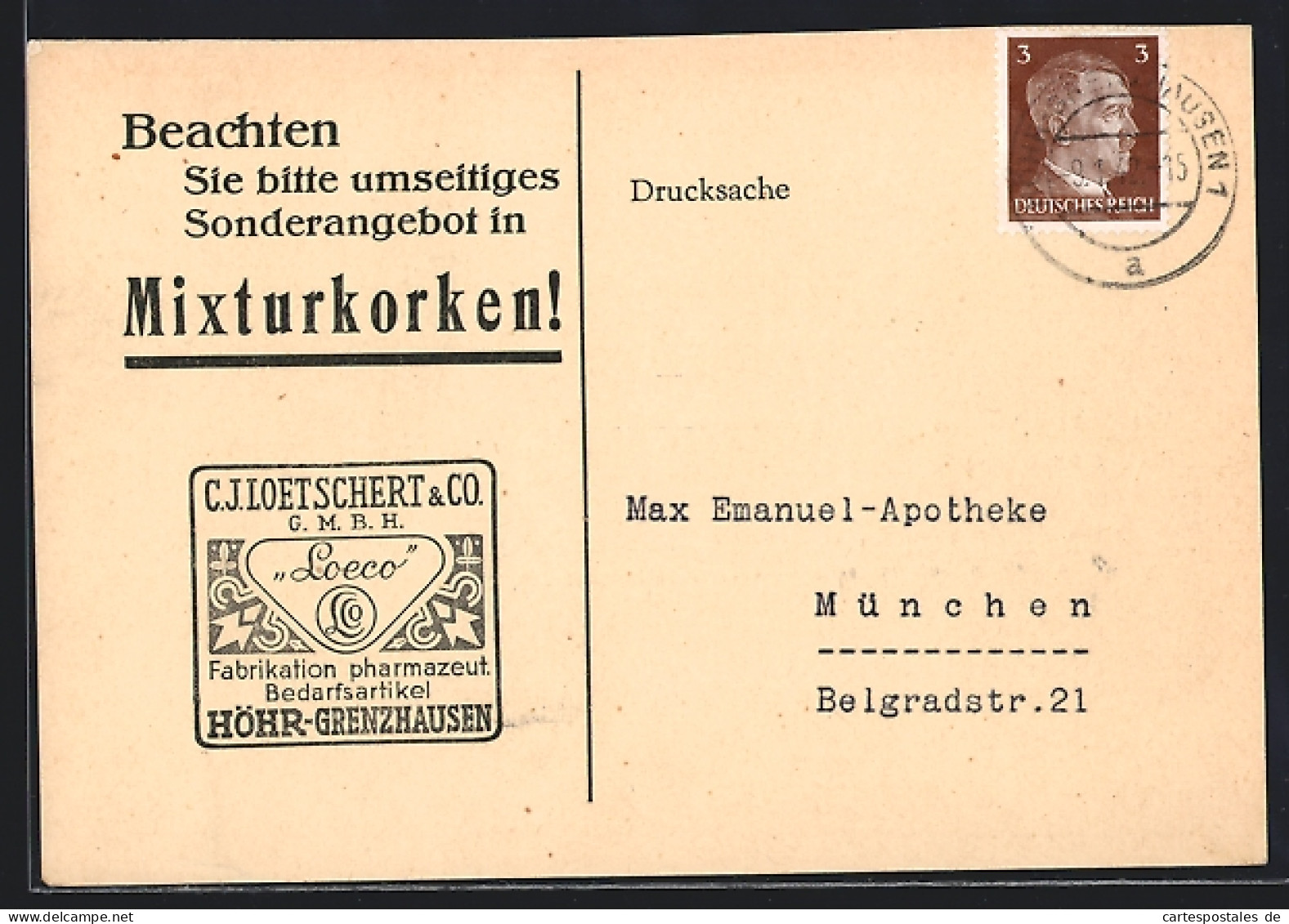 AK Höhr-Grenzhausen, Korrespondenzkarte C. J. Loetschert & Co. GmbH