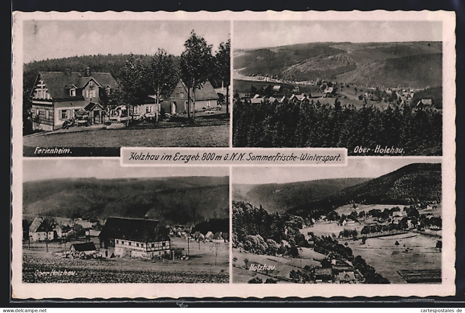 AK Holzhau im Erzgeb., Ferienheim und Ober-Holzhau