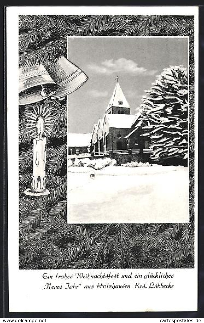 AK Holzhausen /Lübbecke, Kirche im Winter