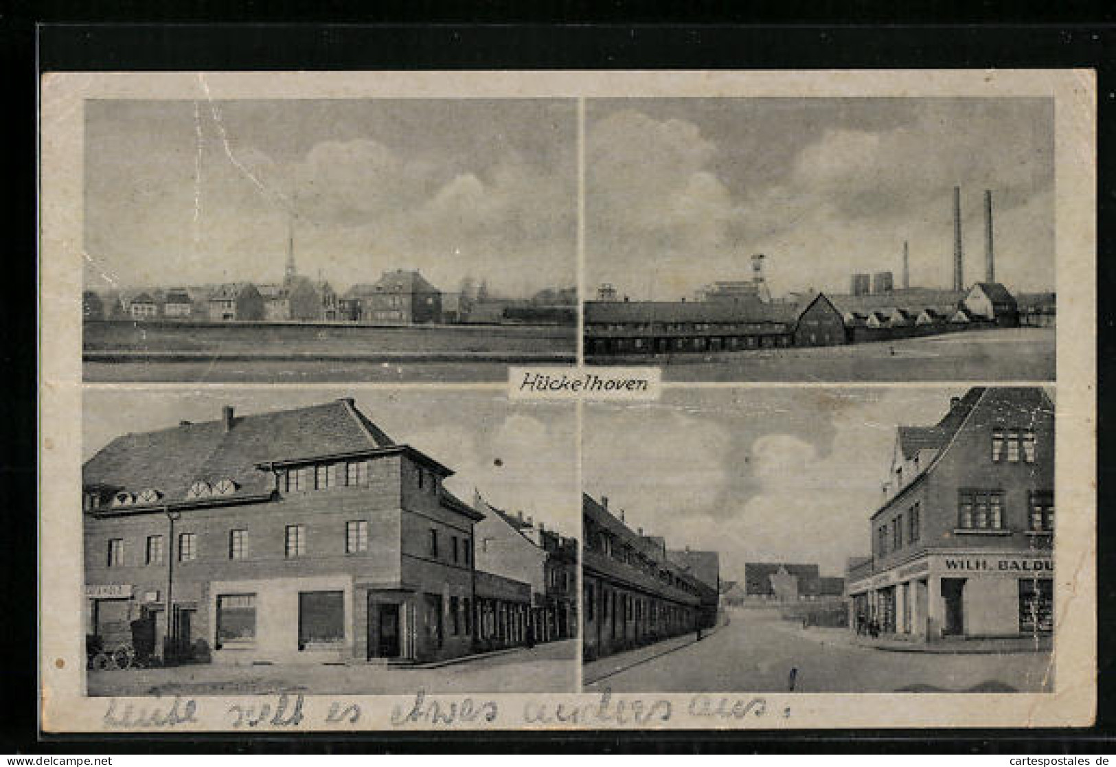 AK Hückelhoven, Ortspartie mit Café Holz