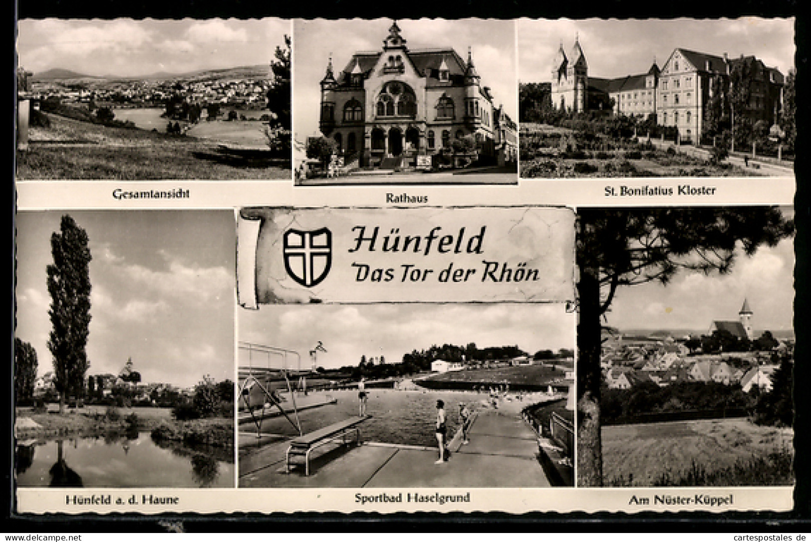 AK Hünfeld, Rathaus, St. Bonifatius Kloster, Sportbad Haselgrund