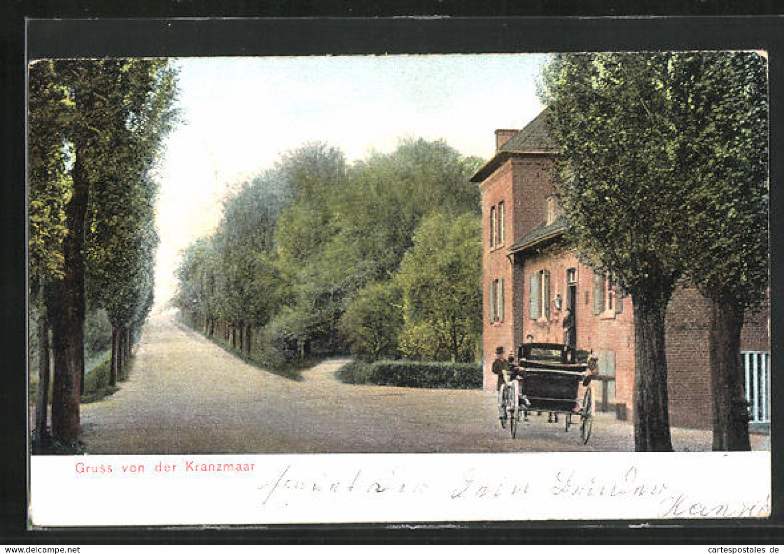 AK Hürth-Knapsack, Gasthaus zur Kranzmaar mit Pferdewagen